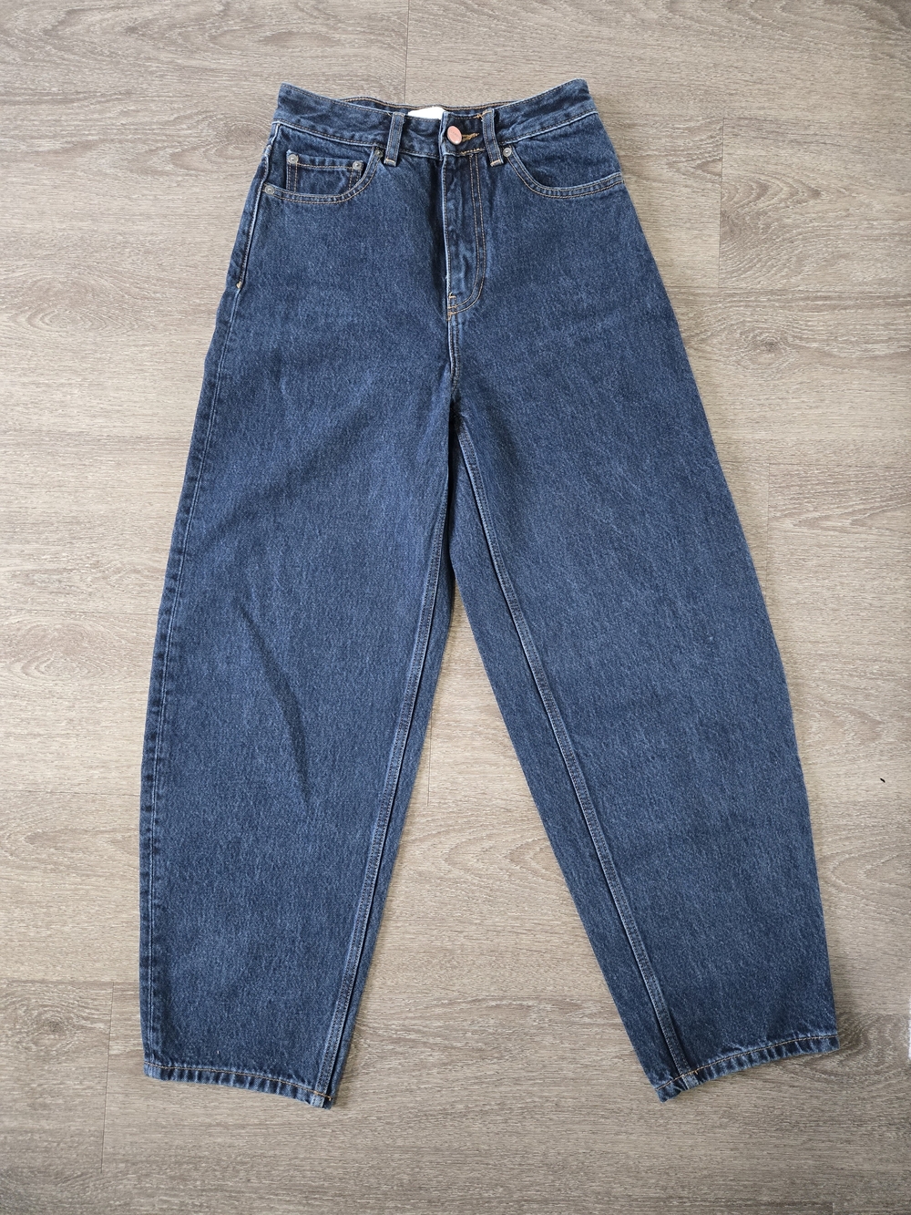 GANNI Stary High Rise Wide Leg Balloon Jeans Dark Wash Blue Size 25 25W/32L